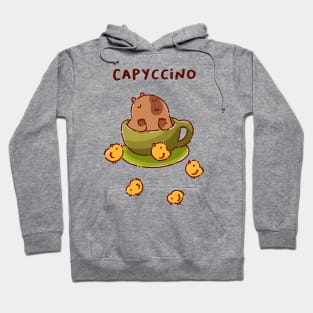 Cappuccino, capyccino, cute capybara plus coffee, chill time with friends Hoodie